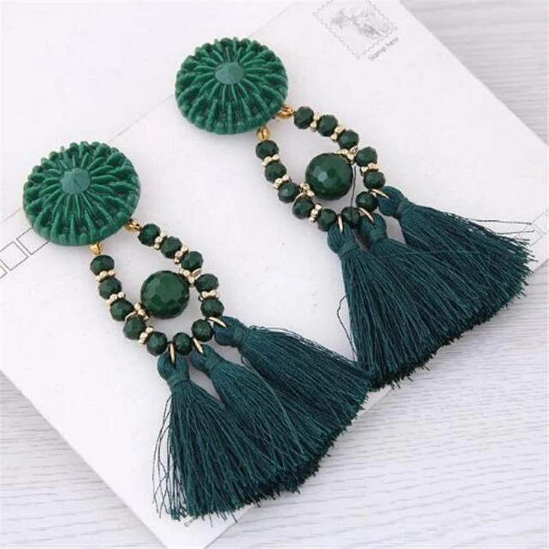 Ldscyss 8 Colors Vintage Bohemia Tassels Earrings For Women Beach Jewelry Long Dangle Drop Statement Brincos 2018 | Украшения и