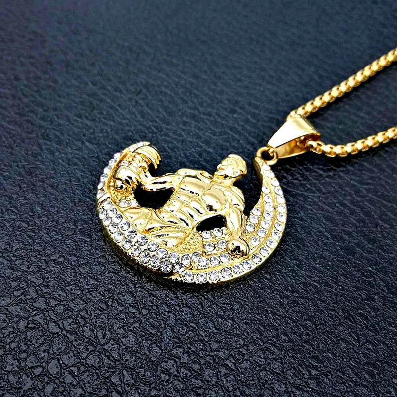 Завод самого хип хоп Bling мышцы человек Цепочки и ожерелья Нержавеющая сталь