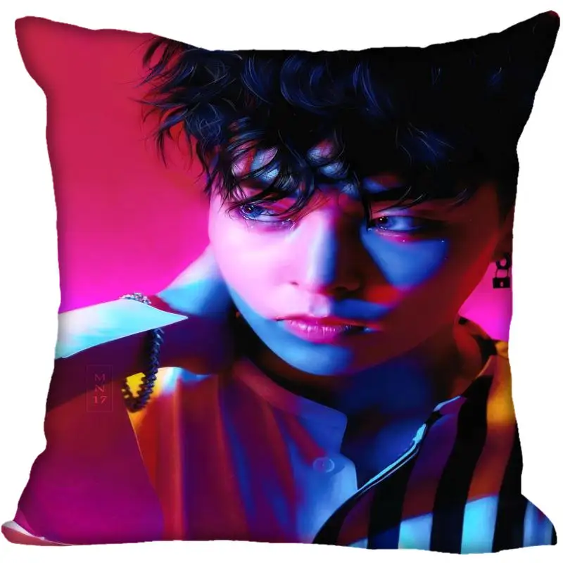 Пользовательские Kpop EXO XIUMIN печатные квадратные шелковые наволочки 40x40 см, 35x35 см одна сторона атласная наволочка индивидуальный логотип