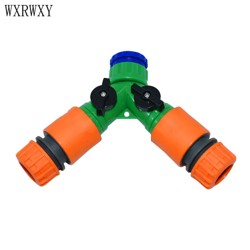 

Wxrwxy Garden 2 way tap 1/2 garden hose tap 3/4 делитель воды кран 1/2 "оросительный соединитель 16 мм hose splitter 20 мм 1 комплект