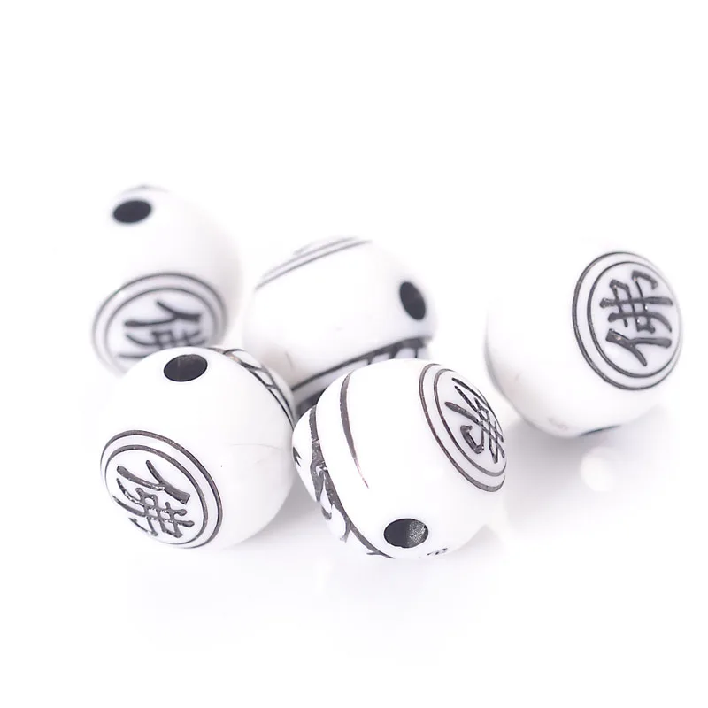 

50 шт 14 мм акриловые полосы круглые бусины Будды для самостоятельного изготовления ювелирных изделий Аксессуары