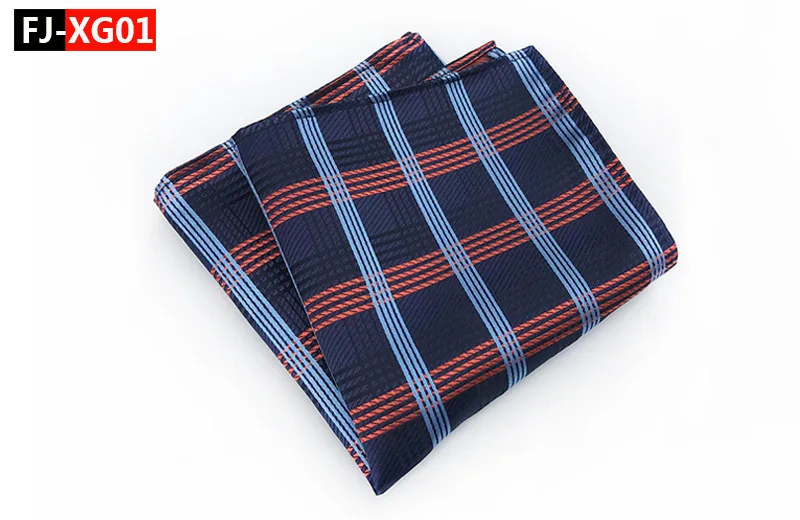 FJ-XG01 20 цветов Мужской Hanky проверяет, плед полосатый шелковые костюмы Свадебный квадратный Карманный вечерние носовой платок Одежда Аксессуары Шарф - Цвет: FJ-XG01