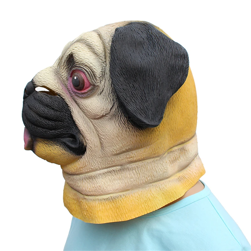 

Pug Creative Funny Latex Unisex Movie Cosplay Anime costume Prop Adult Animal Party Mask for Halloween