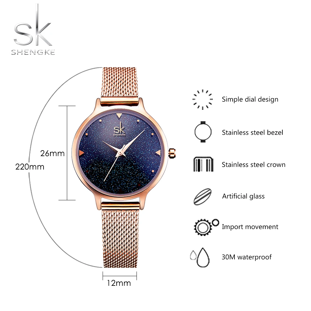 hot sell shengke cosmic sky fashion women fashion quartz watch top brand relogio feminino party gifts watch women with gift free global shipping