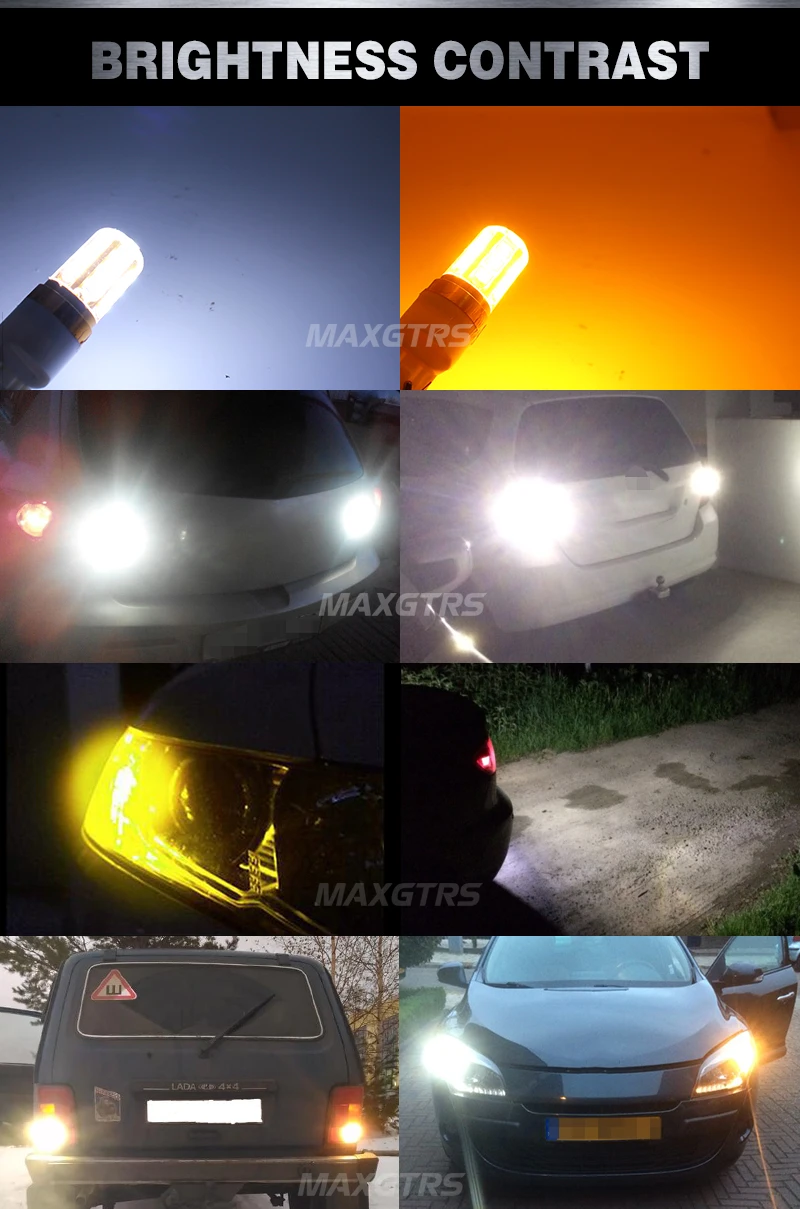 2x стробоскопическая вспышка W21W T20 7440 3030 светодиодный чип лампа мигает автомобиль стоп резервный тормоз поворот стояночный задний сигнальный светильник белый Янтарный Желтый