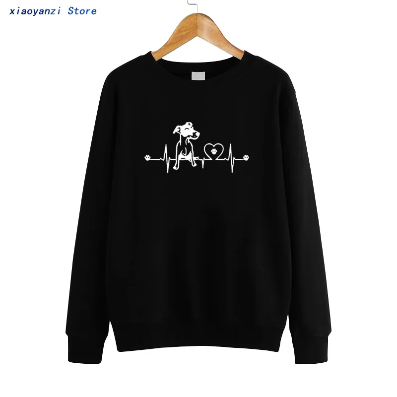 

New Jack Russell Heartbeat Women Sweatshirts Pullovers Cotton Animal Funny Woman Dog Hoodies Girl Clothing Sweatshirt euu-028