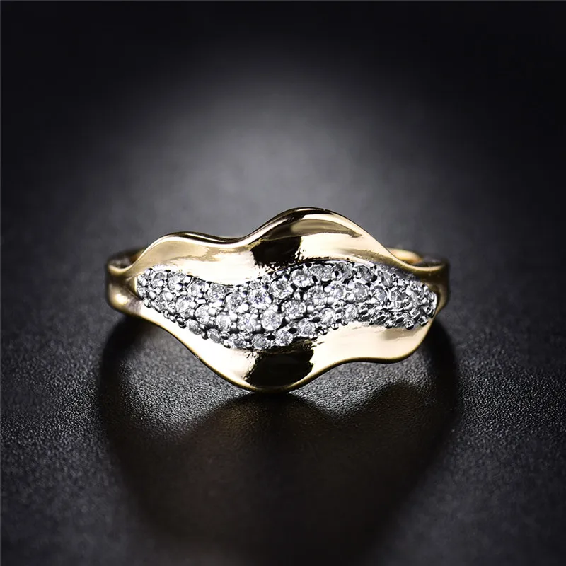 Кольцо будонг Infinity женское Винтажное кольцо золотого цвета с фианитом в подарок