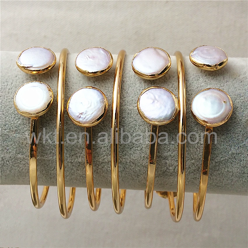 Женский браслет с двойным жемчугом регулируемый из натурального жемчуга 24 к