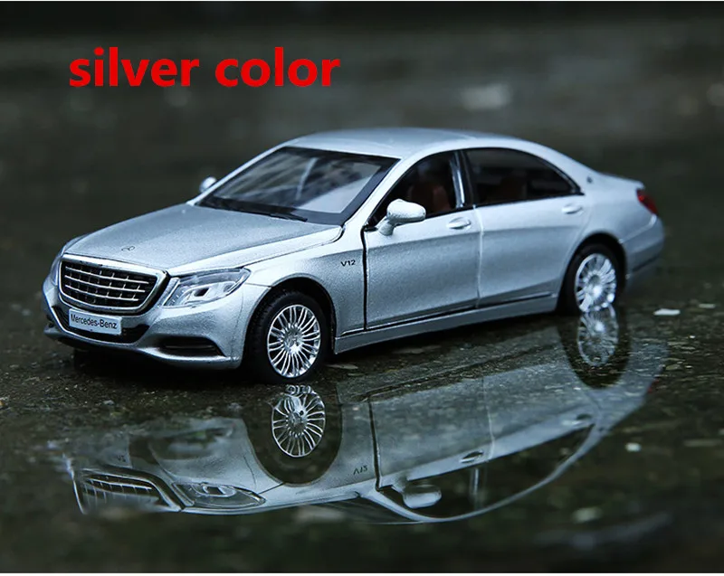 silver Сплав 1/32 Maybach S600 литые под давлением игрушечные транспортные средства металлические модели автомобилей мини-игрушки автомобили mercedes трек подарки на день рождения для детей - Цвет: silver