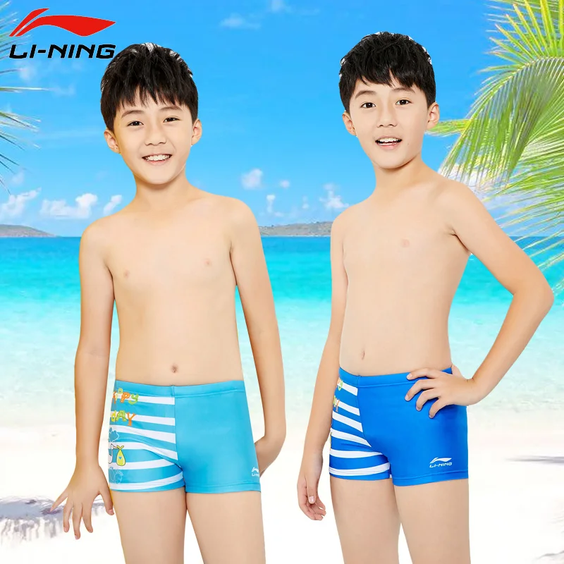 LI NING детский купальный костюм спортивные шорты боксеры для мальчиков