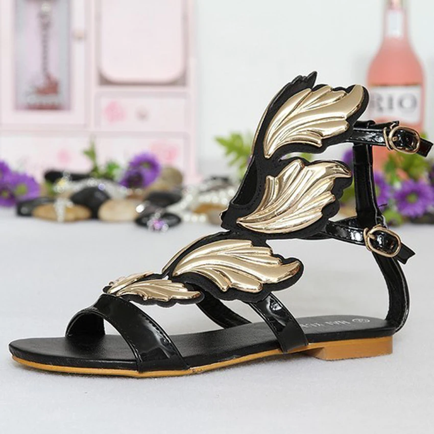 Женские сандалии-гладиаторы HAIYUELI сандалии на плоской подошве с металлическим