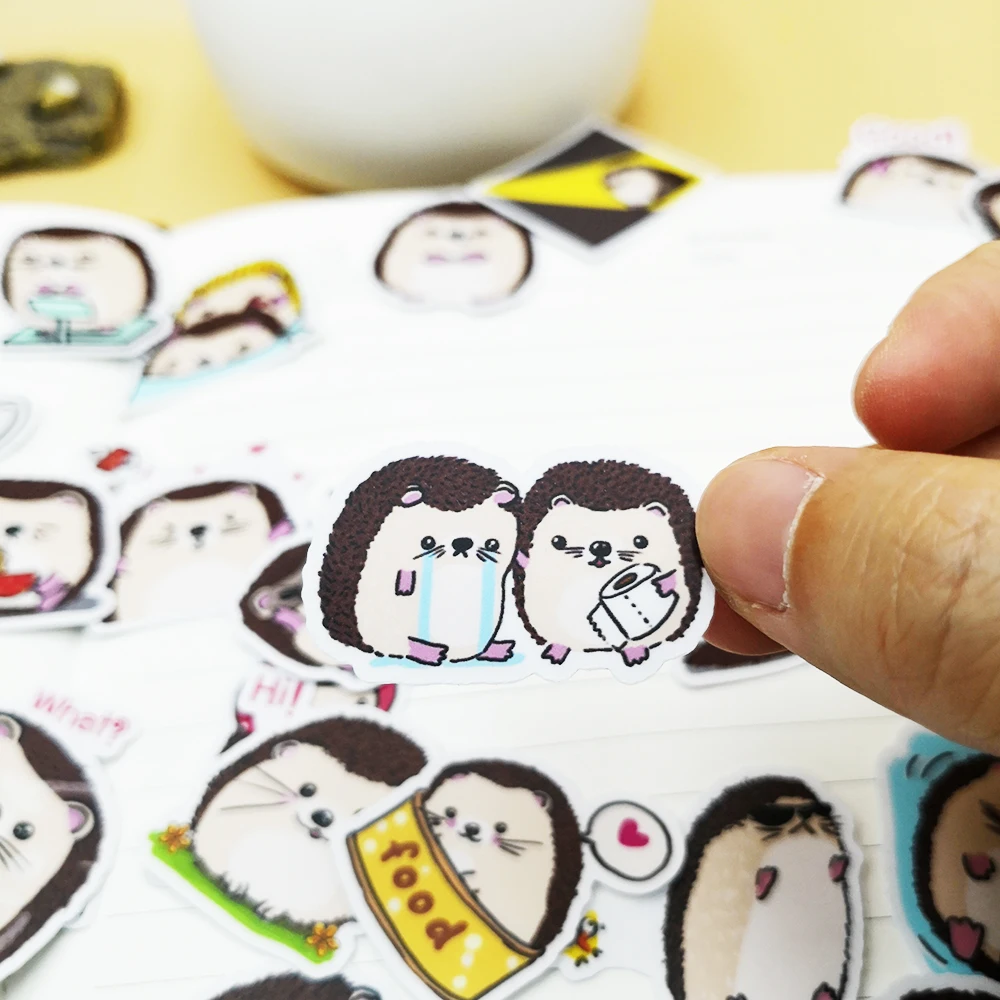 20/40 шт. Милый маленький ежик мультяшный дневник наклейка картинки скейтборд Дудл
