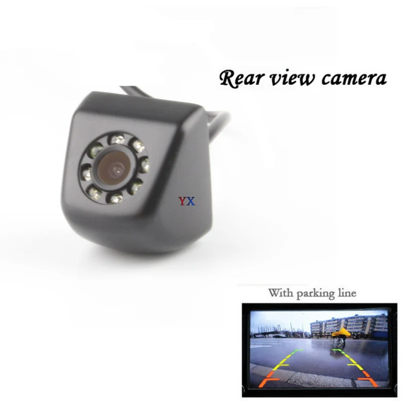 Koorinwoo Univeral парковка CCD HD камера заднего вида резервного копирования ночное видение 8 Огни передний Обратный Cam для Audi/Ford/Toyota - Название цвета: Black