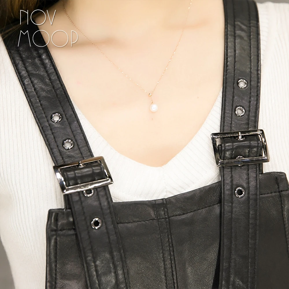 Женское платье-сарафан из натуральной кожи черное ТРАПЕЦИЕВИДНОЕ мини-платье на