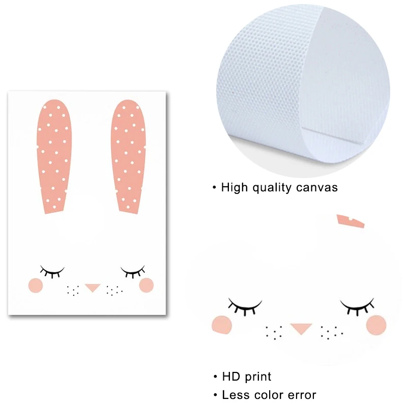 Северный милый детский кролик холст постеры и принты украшение для детской