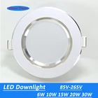 Светодиодные потолочные светильники, 10 шт.лот, 6 Вт, 10 Вт, 15 Вт, 20 Вт, 30 Вт, 110 В, 220 В, 2835 в