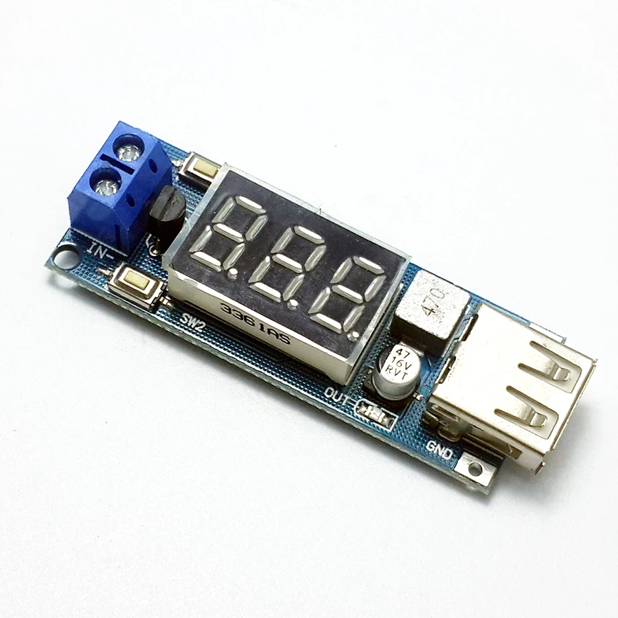 DC-DC buck power module 6.5 v12V ~ 40V to 5V onboard voltmeter USB charging cell phone | Строительство и ремонт