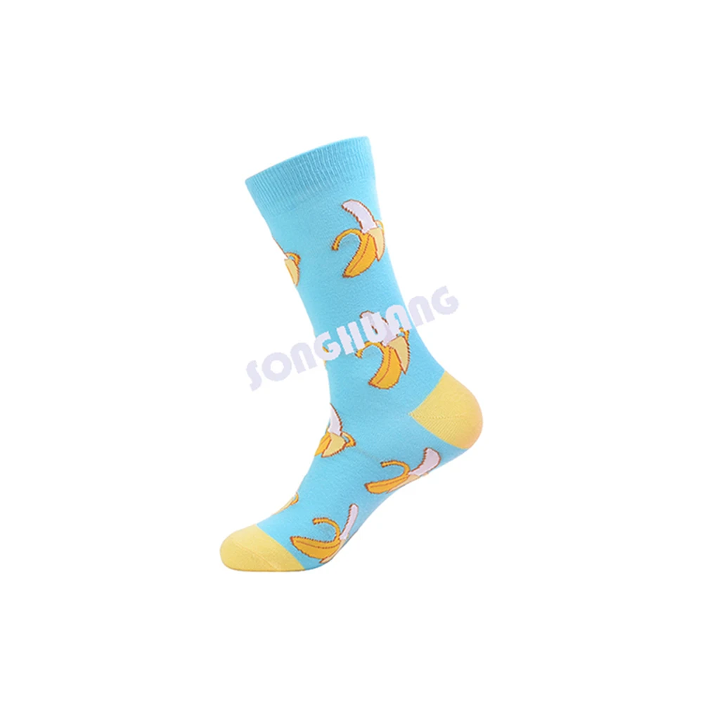 Banana blue socks Носки с животными, Мультяшные женские, фламинго, ананас, собака, банан, овощи, фрукты, веселые, милые, женские, мужские, хип-хоп, Цветочные Носки - Цвет: Banana blue socks