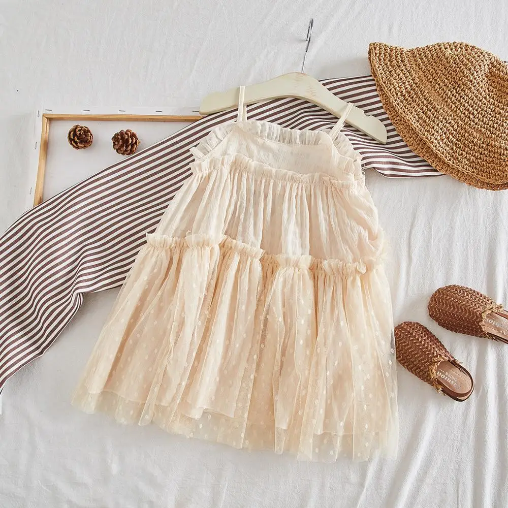 Girls Baby Dot Patchwork V Neck Sundress Holiday Summer Ins Fashion Clothing Candy Color Lovely Kids Ruffles New Dresses | Детская