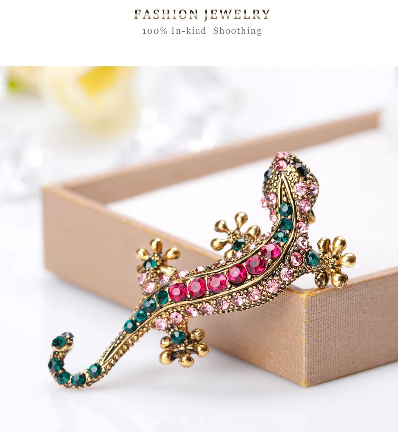 Европа и Соединенные Штаты новый ретро стиль бриллиант от Swarovski форма Ящерица