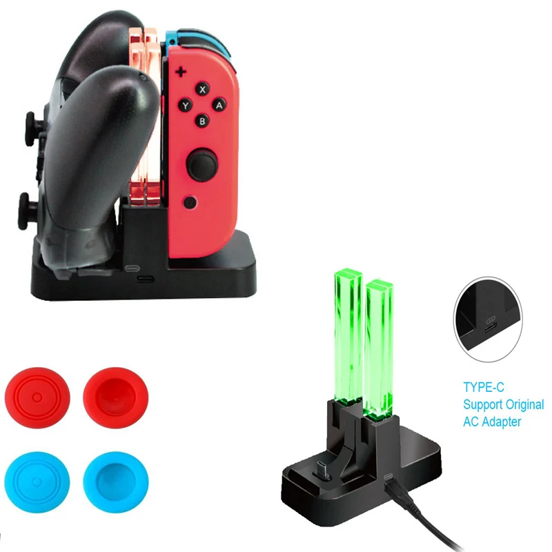 

Зарядная док-станция со светодиодным индикатором для Nintendo Switch Joy-con NS Pro