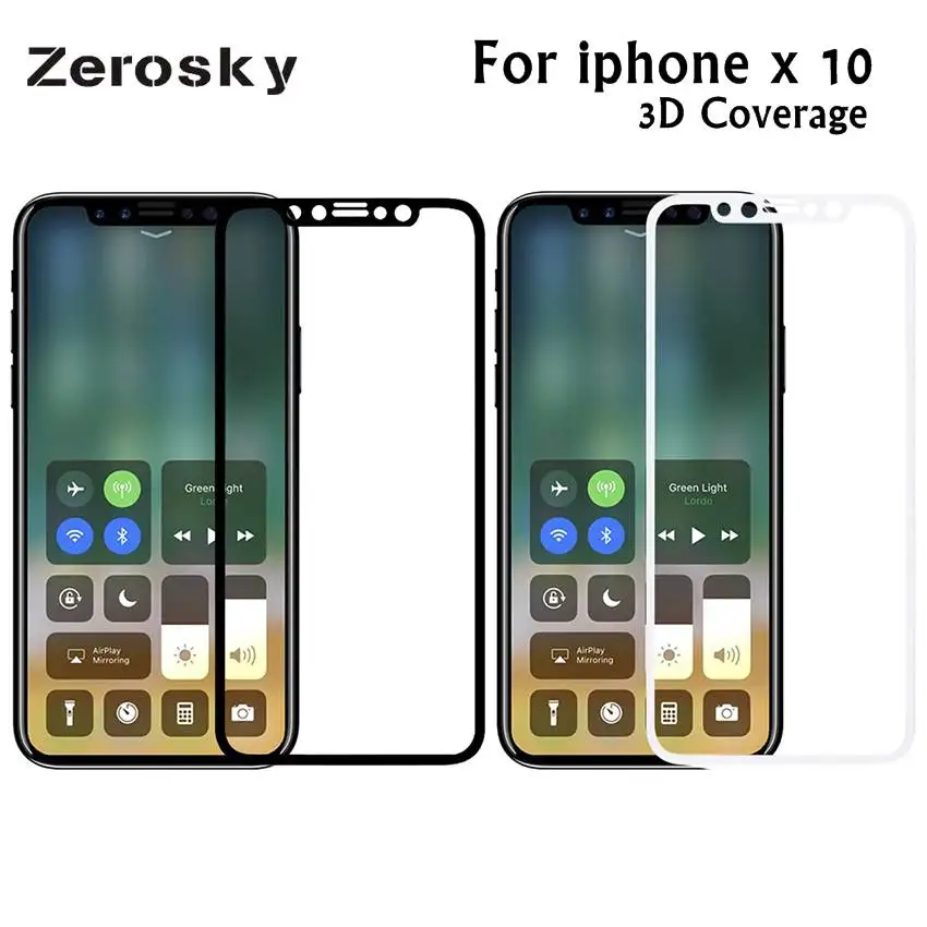 Zerosky защита для экрана из углеродного волокна с круглыми мягкими краями 3D iPhone X