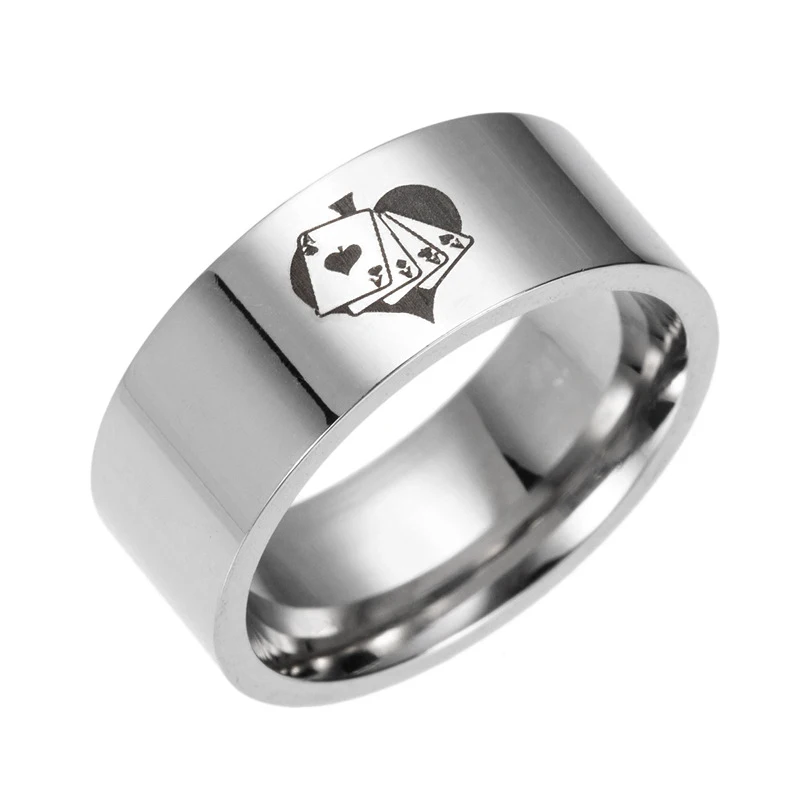 

Magician stainless steel ring poker rings 316 Titanium Rings fashion men and women Jewelry gifts