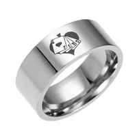 magician stainless steel ring poker rings 316 titanium rings fashion men and women jewelry gifts