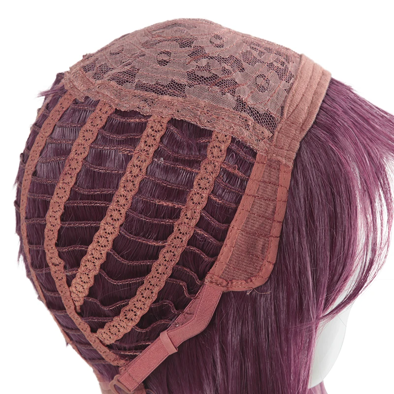 

ROLECOS Game LOL Cosplay Hair K/DA Akali Cosplay Headwear Group KDA 50cm Short Purple Heat Resistant Synthetic Cosplay Hair