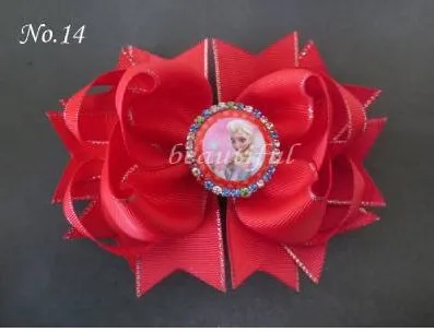 12 шт. бесплатная доставка эксклюзивная Заколка-бант из ленты инхгрогрен 5 дюйма