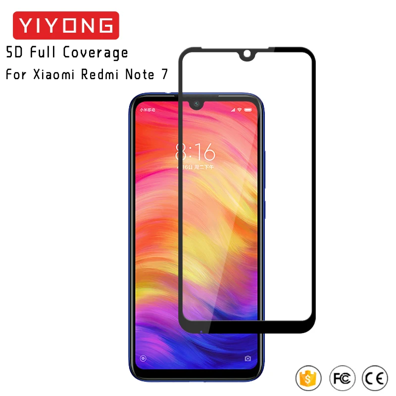 YIYONG 5D полное покрытие стекло для Xiaomi Redmi Note 7 Pro закаленное протектор экрана Xaomi xiomi