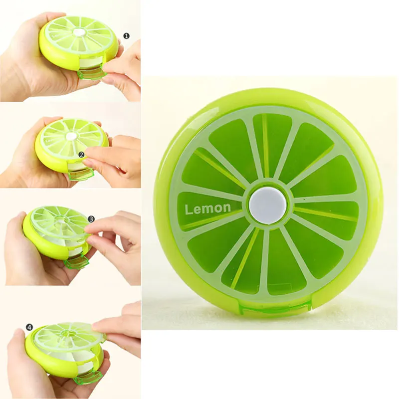 7 дней милый мини портативный недельный контейнер для таблеток вращающийся