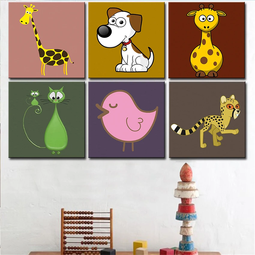 5 шт. декоративная картина на холсте для детской комнаты|5 piece canvas art|canvas artwall pictures |
