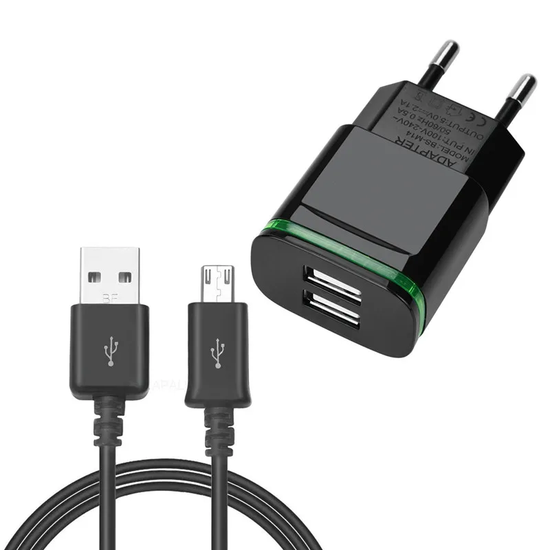 Италия (IT) 2А 2 порта светодиодный USB зарядное устройство+ мобильный телефон микро данных зарядный кабель для samsung S3 J3 J5 J7 Xiaomi Redmi 3s 4x pro NOTE 4 4X 6A - Тип штекера: Италия (IT)