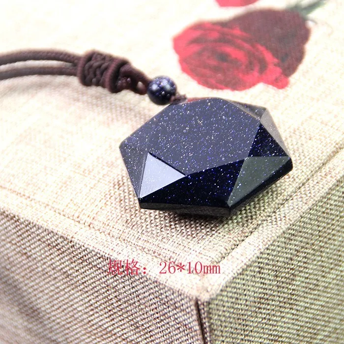 Подвеска планеты синий песчаник звезда гексаграмма кожа цепь Подвески ожерелье