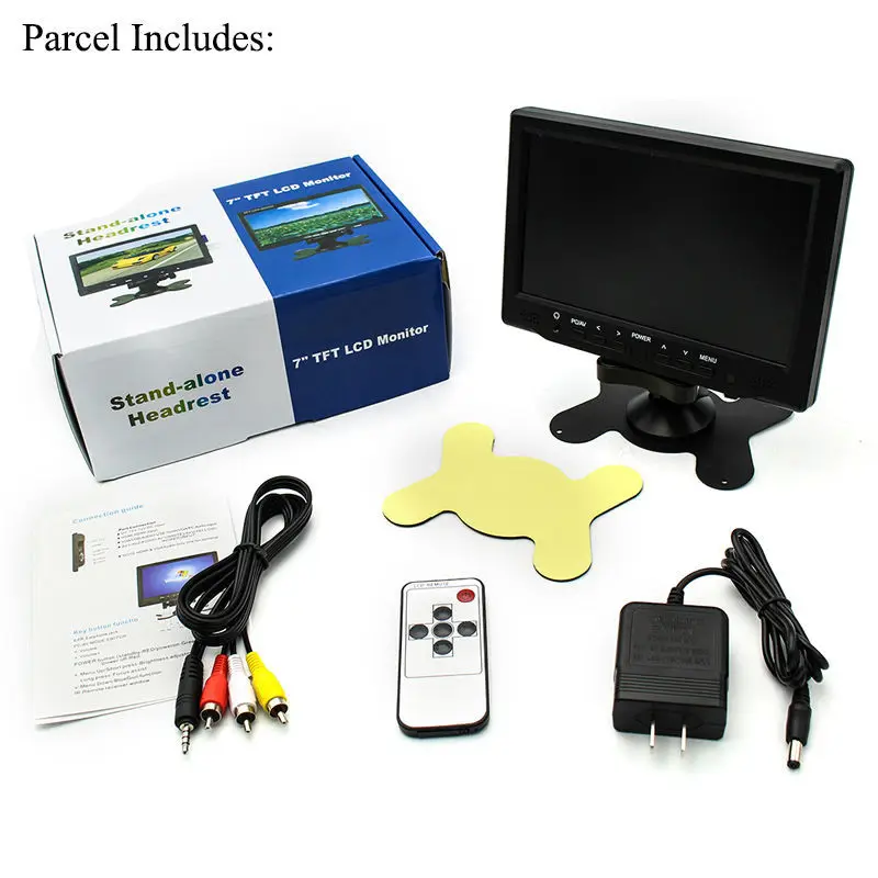 7 &quotTFT LCD HD автомобильный монитор заднего вида подголовник дисплей Поддержка HDMI VGA