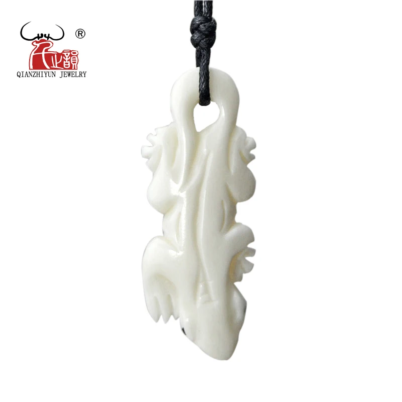 

GX084 Natural yak bone hand-carved Gecko necklace original personality necklace men lizards pendant handmade jewelry for gift