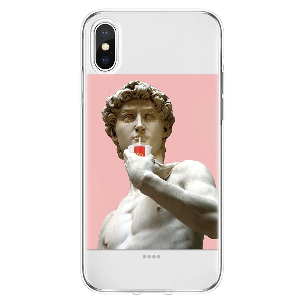 Отличный художественный эстетический чехол Мона Лиза Давид для iPhone X XR XS Max 5 5S 5C 4 4S Мягкий ТПУ для iPhone 7 8 6 6S Plus 11 Pro MAX чехлы