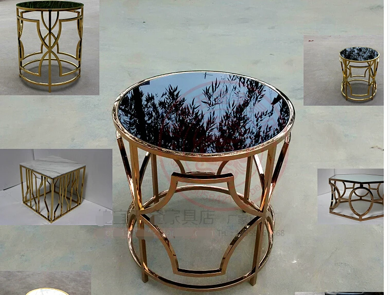 Маленький чайный столик из нержавеющей стали с позолотой|small tea table|stainless steel