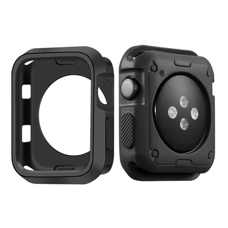 PA2952BK Мягкий силиконовый чехол бампер для Apple Watch iWatch серии 1 и 2 и 3 крышка рамка Полная защита 42 мм 38 мм 40 мм 44 мм - Цвет: PA2952BK