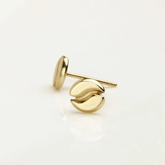 new Geometric circle Coffee Bean Earrings Pea Stud Espresso Addict Crop plant Tai Ji shape | Украшения и аксессуары