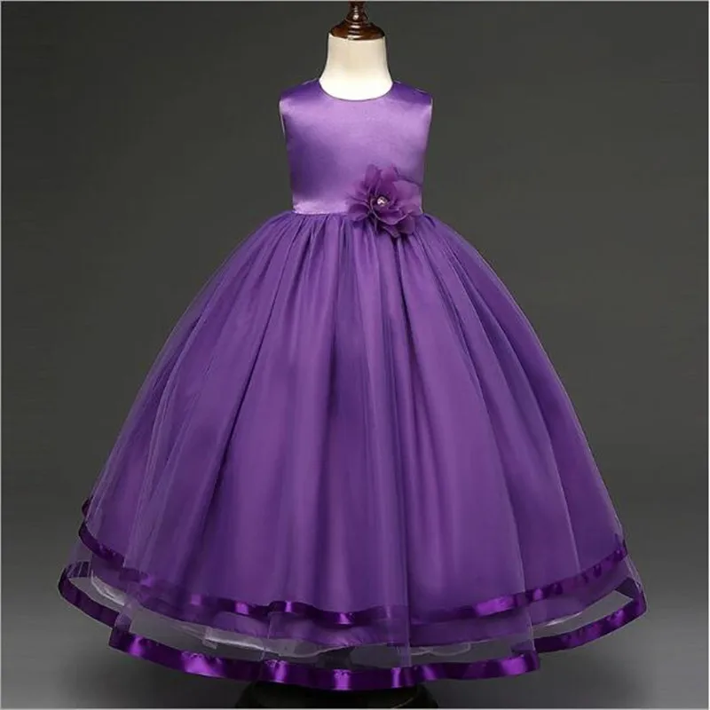 Flower Girls Dresses 2019 Tule Princess Children Evening Clothing Formal Kids Dress For Wedding Party Prom Gowns QV884 | Детская одежда