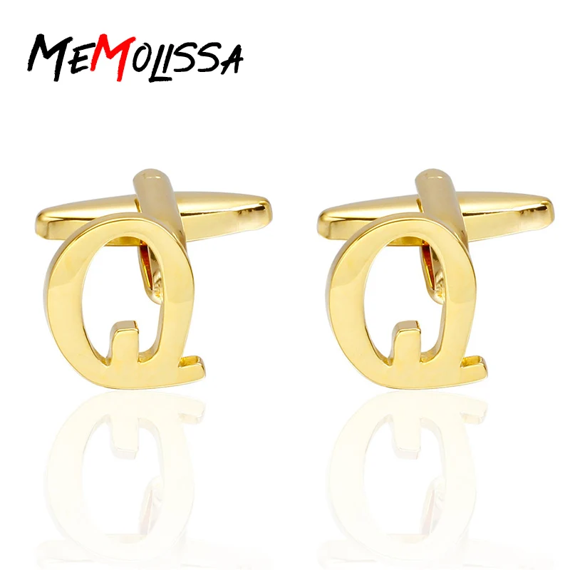 

MeMolissa золотые запонки с буквами Q дизайн Высокое качество Мужские Запонки кнопки трендовые личности модные французские мужские рубашки юве...