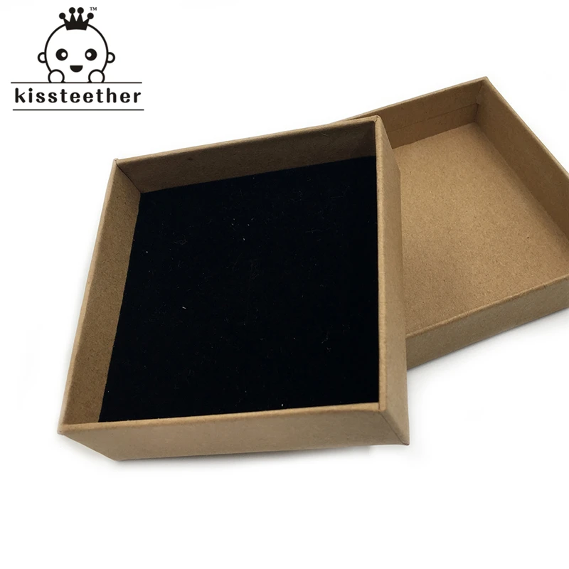 

10*10cm Paper Square Shape Play Box For Accessories Wooden/Silicone Necklace/bracelet storage DIY Baby Teether Crafts