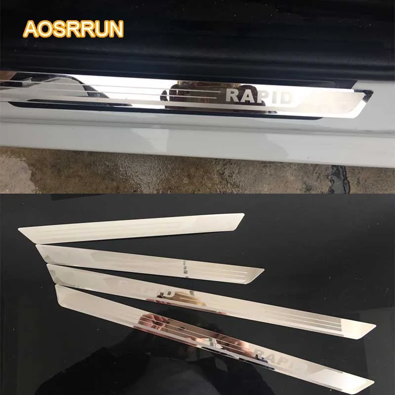 AOSRRUN Нержавеющая сталь порога потертости пластины автомобильные аксессуары для