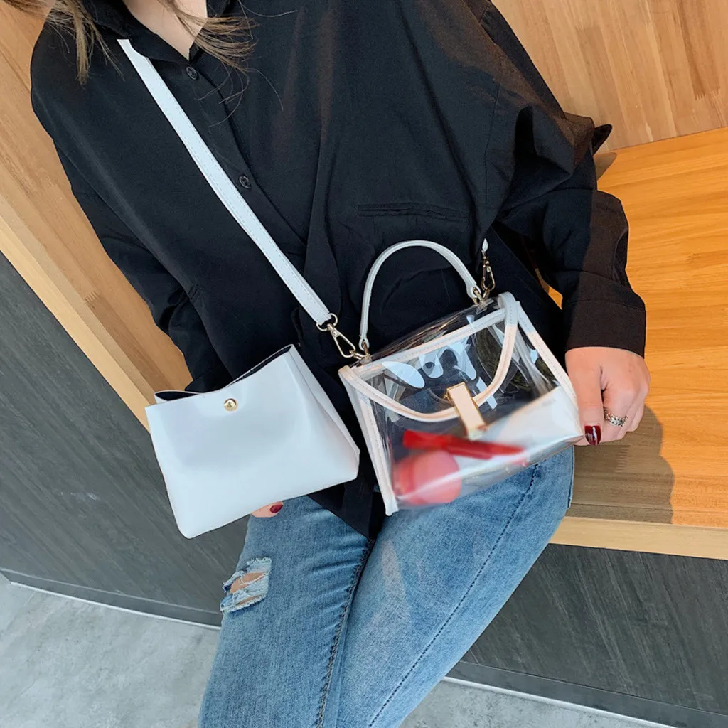 

Woman Bag Fashion Ladies Wild Solid Color Shoulder Messenger Handbag + Clutch schoudertas dames torebka damska shopper