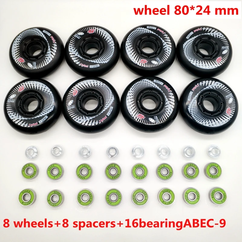 Бесплатная доставка роликовые колеса Скейт Колеса гироскоп 80*24 мм 84 A 8 шт./лот ABEC-9