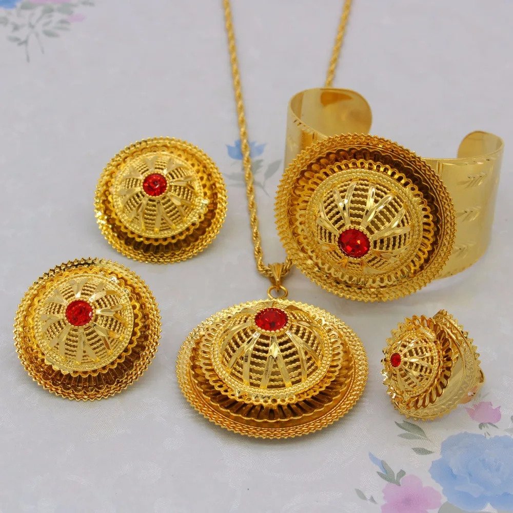 Комплект украшений Adixyn эфиопское ожерелье/серьги/кулон/Кольцо/браслет Эритрея