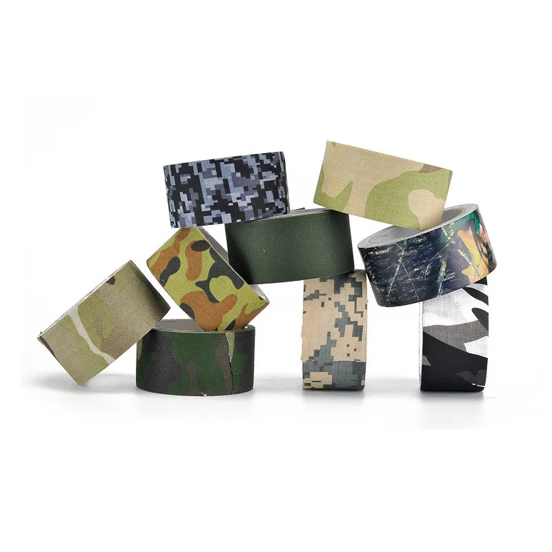 

50mm*5/10m High Viscosity Camouflage Tape Hunting Accessories Cotton Cloth+Hot-melt Outdoor Birds Watching Photographers Tape