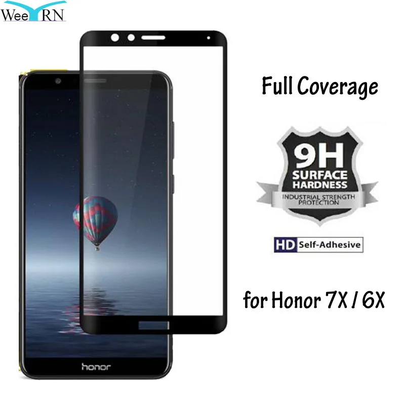 9H Защитное стекло на Huawei Honor 7X / 6X Хонор 7x 6x полноэкранное премиум класса для